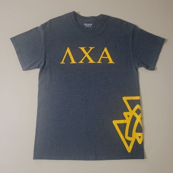 Lambda Chi Alpha ΛΧΑ Fraternity Gray Crew Short Sleeve Graphic Tee - Picture 1 of 10